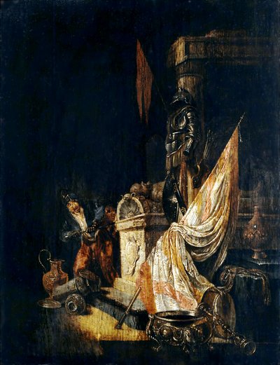 Robbers at the Marble Sarcophagus (Vanitas Allegory) by Willem de Poorter